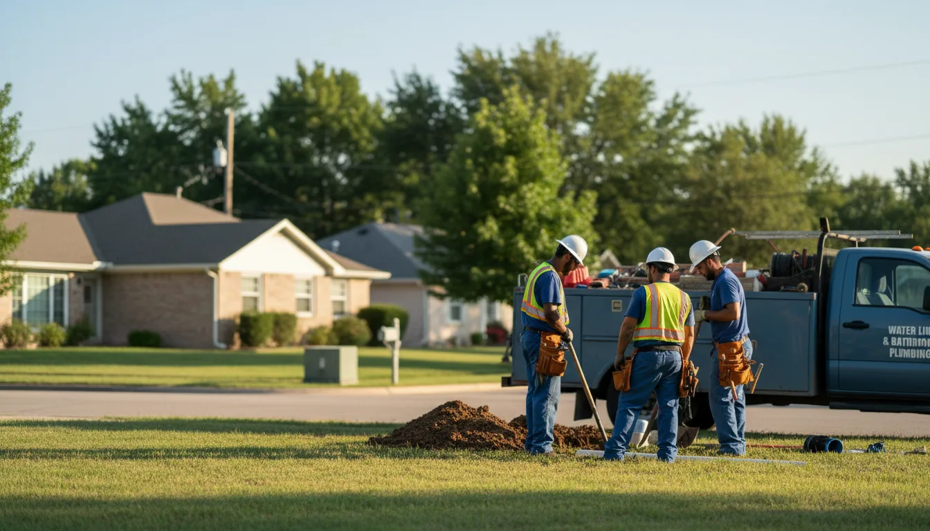 Residential water line and bathroom plumbing service in Linden, PA